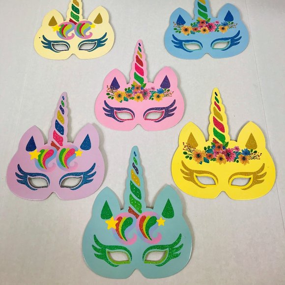 NWOT 24 Unicorn Masks (24) - Picture 1 of 1